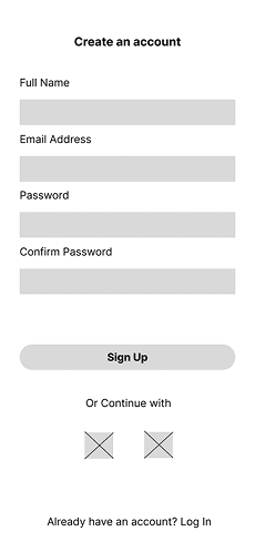 sign-up wireframe