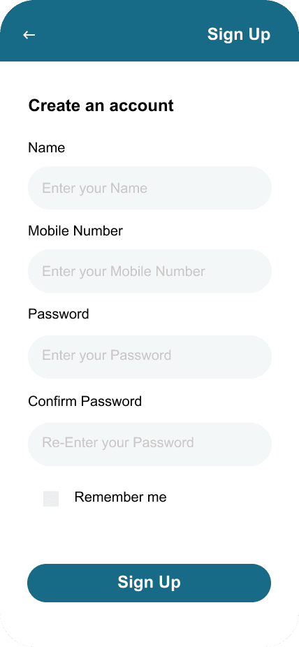 Sign Up Screen